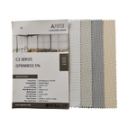 C2500 PVC Coated Sun Screen Mesh Fabric Blinds For Windows White Gray Beige