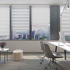 Cordless Zebra Roller Shade Double Layered Window Blind Fabric For Day And Night