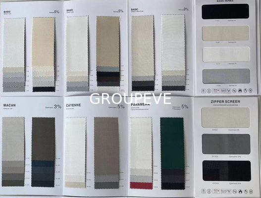 Waterproof Sunscreen Fabric 1% Openness Textile Outdoor Sunscreen Fabric for Window