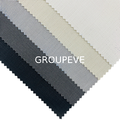 1% 3% 5% Openness Polyester Pvc Sunscreen Fabric Fireproof Waterproof For Solar Blinds