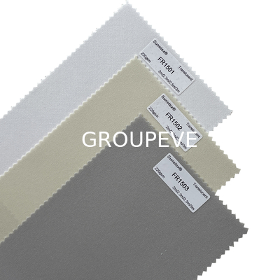 Plain White Beige Grey 100% Polyester Fire Retardant Roller Fabrics For Window