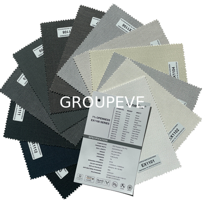 Buy 1% Openness Exterior Solar Polyester And PVC Roller Blinds Fabrics For Window Treatment online manufacture