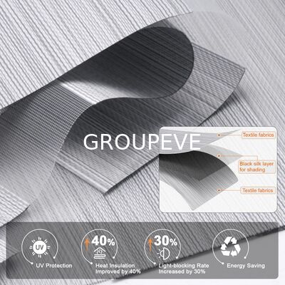 Luxury Jacquard Weave 100% Blackout Zebra Roller Blinds Customizable Window Zebra Shades Fabric