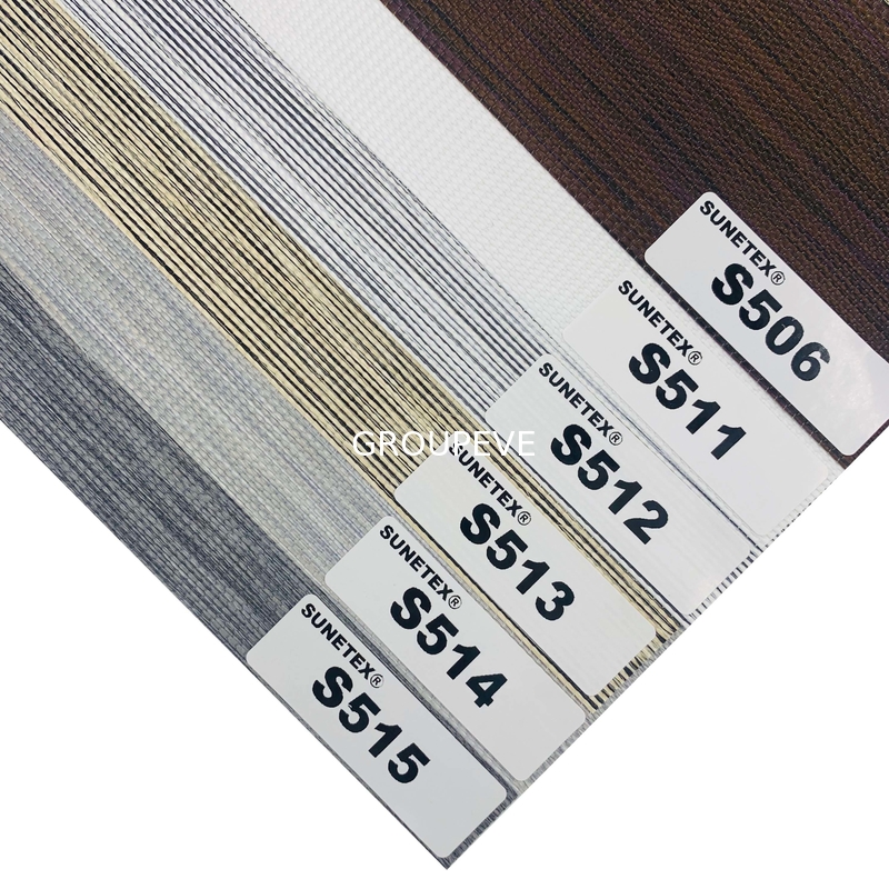 50m Wooden Color Polyester Zebra Blinds Fabric For Double Layer Zebra Blind 