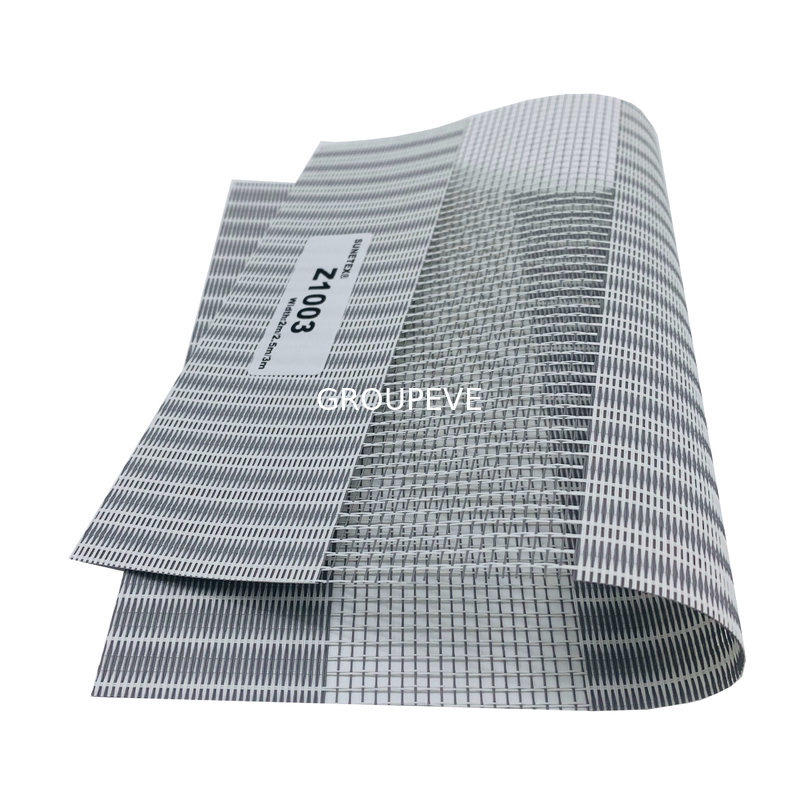 31% Polyester 69% PVC Solar Zebra Roller Blinds Sunscreen Fabric Semi Blackout