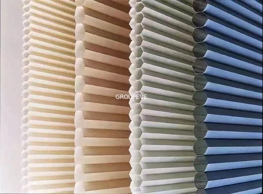Good price 100% Polyester Horizontal Honeycomb Blinds Fabric Anti Electric Pollution Free online
